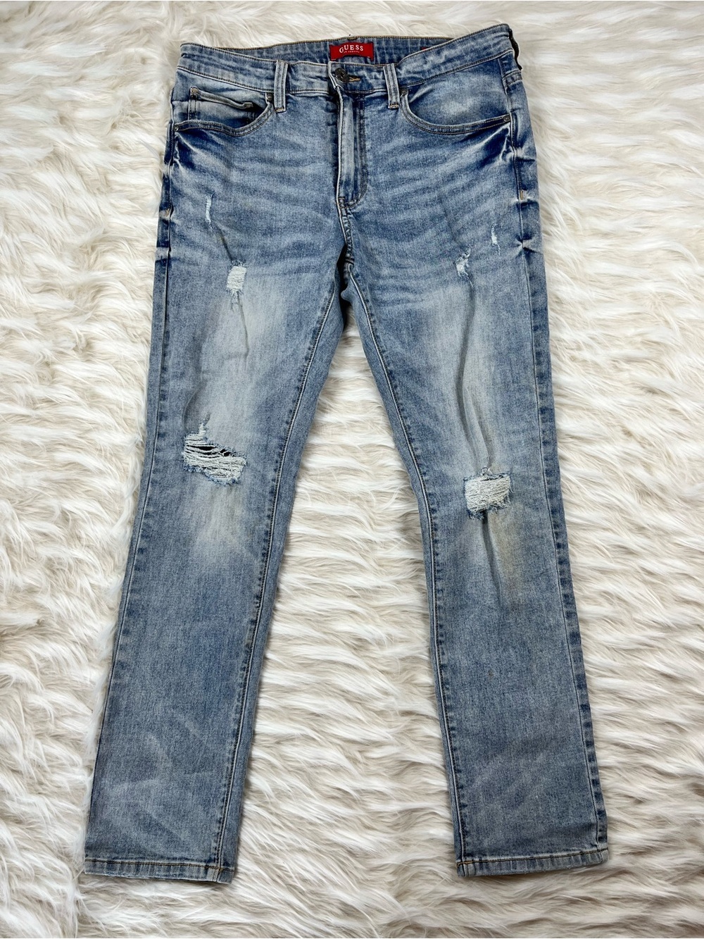 Guess Scotch Fit Jeans 34x29 Mid Rise Skinny Light Wash